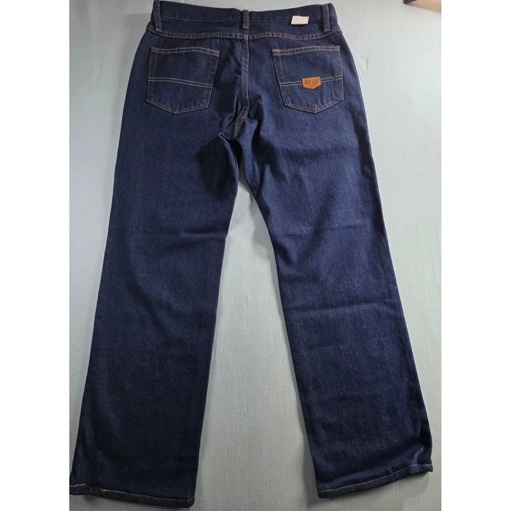 Red Kap Mens PD63PW4 Pre-Washed Denim Work Jeans Indigo Blue 12x30 Straight Leg